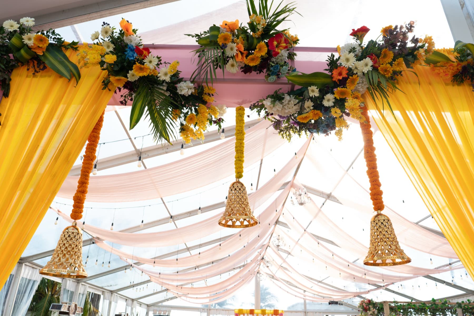 Hanging Bell & Floral Ceiling